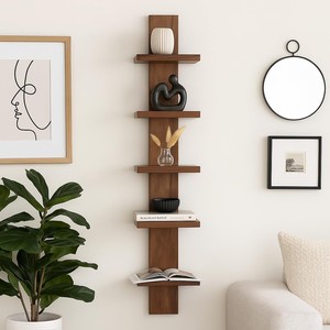 Estante de Pared de Madera de Mango de 5 Niveles, 70 cm, Color Miel Natural, Hecho a Mano, Venta al Por Mayor - Product Image 1