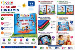 KIDOGEN Bath Cloth <b>Books</b> Set for Toddlers 2-4 Years Soft Plush Fabric Learning Storybooks Unisex <b>Educational</b> Toys - Product Image 3