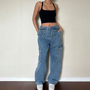 Custom Women's High Waist Casual Washable Pencil Pants Jeans Eco-Friendly Breathable - Product Image 3