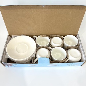 ชุดถ้วยและจา<span class=keywords><strong>น</strong></span>รองชาพอร์ซเล<span class=keywords><strong>น</strong></span>สีขาวแบบมิ<span class=keywords><strong>น</strong></span>ิมอล 12 ชิ้น ใช้งานได้จริง เหมาะสำหรับดื่มกาแฟทุกวั<span class=keywords><strong>น</strong></span>ที่บ้า<span class=keywords><strong>น</strong></span>และเสิร์ฟใ<span class=keywords><strong>น</strong></span>ร้านกาแฟ - Product Image 1