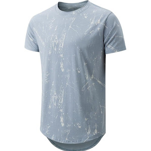 เสื้อยืดลำลองผู้ชาย ผ้าฝ้าย ทรงเข้ารูป สวมใส่สบาย พิมพ์ลายดิจิตอลตามสั่ง สีพื้น ผ้าถัก คอโอ ขายส่ง - Product Image 1