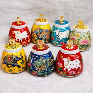 Nuevo diseño de tarro Pichwai, tarro para frutos secos, elegante set de regalo - Product Image 1