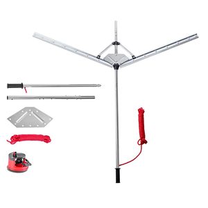 Desmalezador manual para plantas acuáticas de lagos y estanques, con cuchillas de acero de alta resistencia, 62 pulgadas de ancho máximo de corte, cortador afilado y rastrillo en una sola herramienta - Product Image 1