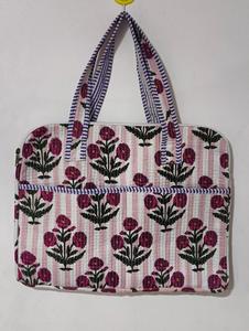 Sac fourre-tout matelassé en coton imprimé pour femme, style bohème, avec fermeture éclair, motif animalier et floral, fait main, pour usage quotidien, sac pour ordinateur portable - Product Image 2
