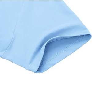 Camiseta de Manga Corta para Hombre, Premium, Azul Claro, con Media Cremallera, Antiarrugas, Talla Grande, Informal, Deportiva, para Uso Diario de Verano - Product Image 3