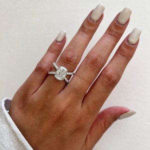 2.5 Carat Elongated Cushion Lab Grown Diamond Criss <b>Cross</b> Engagement <b>Ring</b> , IGI Certified - Product Image 5