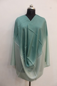 Tie Dye Rayon <b>Shawl</b> Wrap Women's Scarf Capelet Green Gradient V Neck for Party <b>Wedding</b> Casual Wear - Product Image 2