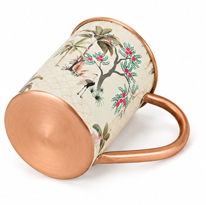 Mug en cuivre imprimé floral, design lotus, mug à café en cuivre fait main, mug à thé en cuivre, mug décoratif en cuivre, mug à boire en cuivre pur - Product Image 2