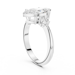 Bague de fiançailles classique en or jaune 14 carats pour femme, diamant de laboratoire certifié IGI 3 carats taille marquise, anniversaire, mariage - Product Image 6