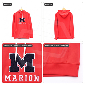 เสื้อฮู้ดผู้ชายสีแดงแบบสวมหัว สไตล์ลำลอง มีเชือกผูก คุณภาพพรีเมียมสำหรับใส่ทุกวัน รับผลิตตามสั่ง (OEM) ขายส่ง ซิลคอต ปากีสถาน - Product Image 6