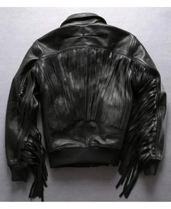 Direct Factory Sale High Quality Winter Men's Cow Skin Leather <b>Fringe</b> Jacket Customized Sizes Waterproof & Windproof Breathable - Product Image 2