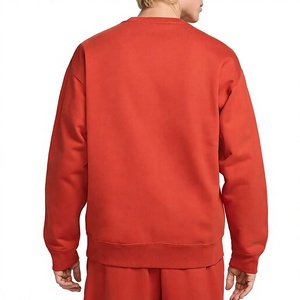 Sweat-shirt à col rond pour homme, couleur unie, coupe classique, en molleton tricoté, style décontracté d'automne, 100% coton, rouge - Product Image 6