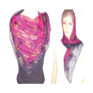 Luxury Nylon <b>Chiffon</b> Printed Designer <b>Scarf</b> Elegant Lightweight Fashion Wrap Soft Floral Pattern Shawl for Women Stylish Neck - Product Image 1