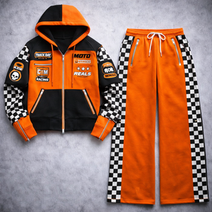 ชุดเซ็ตเสื้อผ้าสไตล์สตรีทแวร์ แรงบันดาลใจจากจักรยานสปอร์ต ระบายอากาศได้ดี เหมาะสำหรับทั้งชายและหญิง ประกอบด้วยเสื้อฮู้ดดี้ เสื้อยืด และกางเกงขายาว - Product Image 1