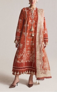 Costume indien pakistanais brodé rose en 3 pièces, tenue de soirée, shalwar kameez, nouvelle arrivée, robes pour femmes - Product Image 4