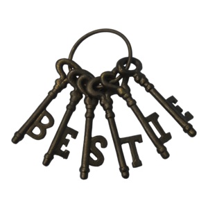 Nouvelles Tendances : Bouquet de Clés Décoratives pour Décoration de Table, Clés en Forme de Nom 'BESTIE' avec Finition Dorée Rustique, Produits Décoratifs pour la Maison - Product Image 4