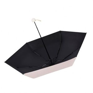 Summer 5 Fold Tiny Black Coated 190T Nylon Pocket Travel Manual <b>Umbrella</b> UV Block <b>Windproof</b> Protection Multi Color Minimalist - Product Image 3