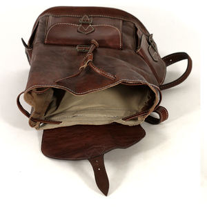 Biyadina Unisex Premium Brown Leather <b>Backpack</b> Handmade by Expert Craftsman with Zipper Closure Vintage Style - Product Image 5