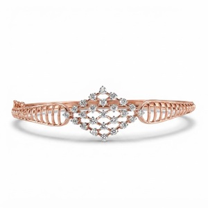 สร้อยข้อมือเพชรทรงกลมสีโรสโกลด์ 9K 0.43 กะรัต สร้อยข้อมือเครื่องประดับหรูหราสง่างามสำหรับผู้หญิง - Product Image 1
