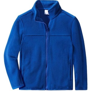 Slim Fit Blank Plain Blue Color Fleece Warmer Jacket With Zipper Style <b>Sherpa</b> Fur Fleeced Soft Jackets Breathable Wholesale OEM - Product Image 1