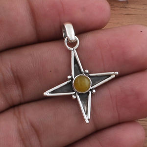 Colgante de Jade Amarillo Natural Vintage al por Mayor, Joyería de Plata de Ley 925 Chapada en Platino, Amuleto Unisex para Regalo de Aniversario - Product Image 4