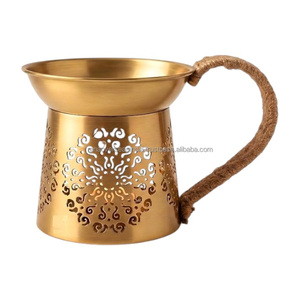 Elegant Brass Incense Burner with Laser Cut Design and Wrapped Handle for Religious Use and Home <b>Decor</b> - Product Image 3
