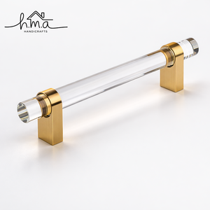 Poignée de meuble moderne en acier inoxydable et bois, poignée longue en forme de barre pour tiroir, poignée de luxe pour armoire de cuisine et placard - Product Image 3