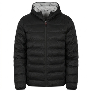 Veste matelassée légère à capuche pour homme, manteau d'hiver chaud et isolé avec fermeture éclair intégrale - Product Image 3