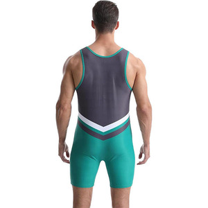 Combinaisons de lutte personnalisées professionnelles de style libre avec logo frontal en tissu extensible, matière Spandex/Polyester – Uniforme de style russe - Product Image 4