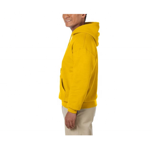 Sweat-shirt à capuche jaune pour homme, manches régulières, couleur unie, tricoté en molleton bouclette, style automne, sans doublure - Product Image 6