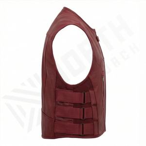 Chalecos de cuero para hombre NAI-5084B, chaleco de moda estilo motociclista, ropa de protección para motociclistas, color personalizado. - Product Image 3