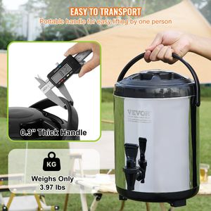 1.5 gallone 6 litri in acciaio inox isolato distributore di bevande termiche bevande calde fredda Server rubinetto maniglia per uso alimentare per caldo - Product Image 6