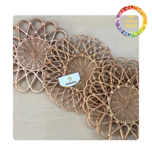 Eco friendly handmade rattan plate placemat woven <b>table</b> <b>mat</b> for kitchen dining room decor - Product Image 1