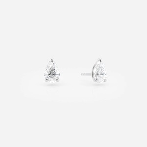Boucles d'oreilles en or jaune 14 carats, forme poire, diamant cultivé en laboratoire, clarté VS-VVS - Product Image 1