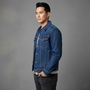 2026 New Arrived Blue <b>denim</b> <b>jacket</b> Long sleeve <b>custom</b> embroidered logo Streetwear Turn down Collar Fashionable man <b>Denim</b> <b>Jacket</b> - Product Image 6