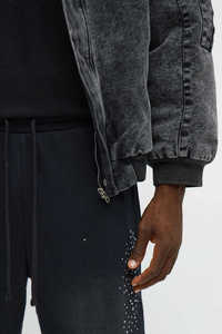 Men's Wide Leg Pants Elastic Waist <b>Sequined</b> Casual Autumn <b>Black</b> <b>Trousers</b> - Product Image 5