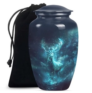 Urna Funeraria para Cenizas Humanas de Diseño Personalizado, Decorativa, de Aluminio, con Bolsa de Terciopelo Gratis - Product Image 1