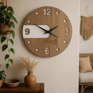 Rustic Wooden <b>Clock</b> Handmade Decorative Natural Wood Timepiece Low Price Interior Decor Luxury Wooden <b>Clock</b> - Product Image 1