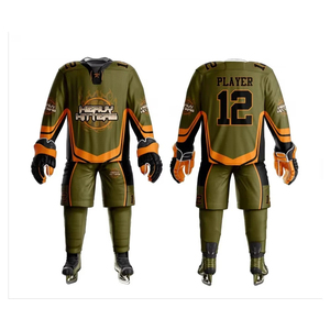 Top Selling Ice Hockey Set For Men's Sublimation Printed Jersey 100% Polyester Breathable <b>Light</b> Weight Outdoor Sports Wear - Product Image 1