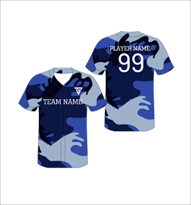 Camiseta de béisbol sublimada personalizada con cuello en V, manga corta, estampado de camuflaje, poliéster, nombre del equipo, número del jugador 99, unisex, para adultos - Product Image 6