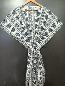 Natural Waist Indian Handmade Cotton <b>Kaftan</b> Summer Clothing Printed Cotton <b>Kaftan</b> Top Ladies Free Size Summer Printed <b>Kaftan</b> - Product Image 3