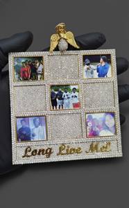 VVS Moissanite Diamond Iced Out Memorial Pendant <b>Necklace</b> In Gold Plated 925 <b>Silver</b> Hip Hop Pendant With <b>Angel</b> Wings Bail - Product Image 4