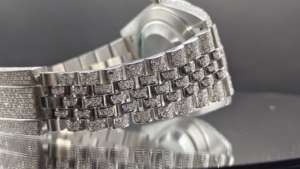 Best Selling VVS Moissanite ETA Mechanical 40MM Stainless Steel Glass Dial Analog Unisex <b>Watch</b> Fully Iced Luxury Charm India - Product Image 4