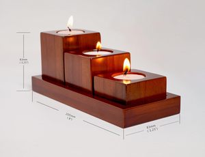 Wooden <b>Tealight</b> Candle Holders for Home Decor Handmade Decorative Candle Stand for Diwali Festive Gifting - Product Image 4