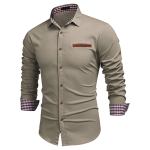 Camisas de Vestir Casuales de Franela para Hombre, Personalizadas OEM, de Alta Calidad, 100% Algodón, Manga Larga, Cuello en V, Transpirables, Ecológicas, de Secado Rápido - Product Image 6
