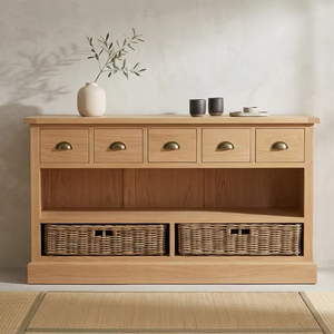 Cómoda Moala Jule, Cómoda Minimalista de Madera, Mueble de Almacenamiento para Dormitorio de Madera Maciza con Acabado Natural para el Hogar - Product Image 3