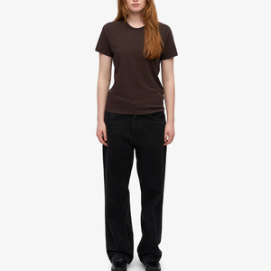 Camiseta Ligera para Mujer, Color Marrón Oscuro, Corte Ajustado, Cuello Redondo, Algodón y Poliéster, para Actividades al Aire Libre, para Damas Adultas - Product Image 5