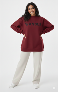 Sweat-shirt à col montant respirant pour femme, en molleton de coton d'hiver, avec impression de logo personnalisée, coupe ample - Product Image 5