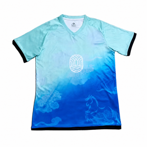 Camiseta de Fútbol Personalizada con Estampado Digital, Cuello en V, Secado Rápido, 220g Poliéster/Nailon, Transpirable, Sublimada, para Equipos Deportivos - Product Image 1
