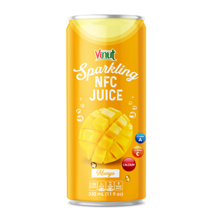 Boisson de jus de mangue pétillante 330ml VINUT Vietnam 24 canettes carton peut OEM ODM Marque privée Échantillon gratuit Meilleur prix - Product Image 1